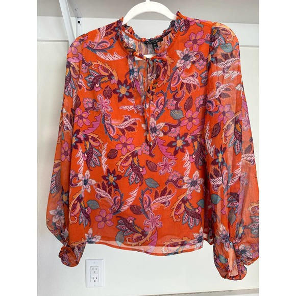 Jessica Simpson‎ Floral Bubble Sleeve Size Medium - Picture 1 of 8